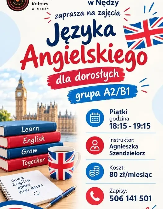 Kurs angielskiego dla dorosłych w Gminnym Centrum Kultury w Nędzy – zapisy trwają