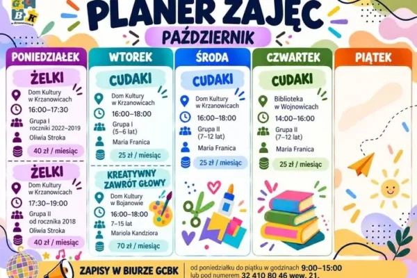 GCBK Krzanowice: październikowe zajęcia pozaszkolne dla dzieci – ostatnie wolne miejsca