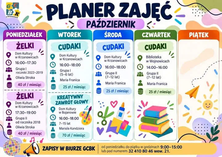 GCBK Krzanowice: październikowe zajęcia pozaszkolne dla dzieci – ostatnie wolne miejsca