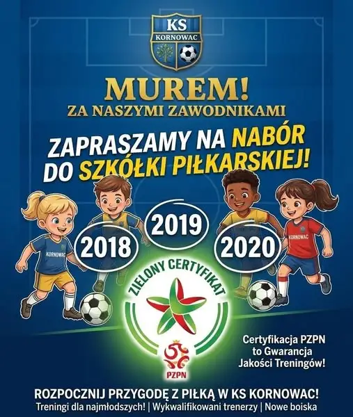 KS Kornowac zaprasza dzieci na pierwszy trening piłkarski – bezpłatnie