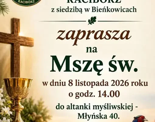 Msza św. w altance myśliwskiej – zaproszenie od Koła Łowieckiego „Bażant” Racibórz