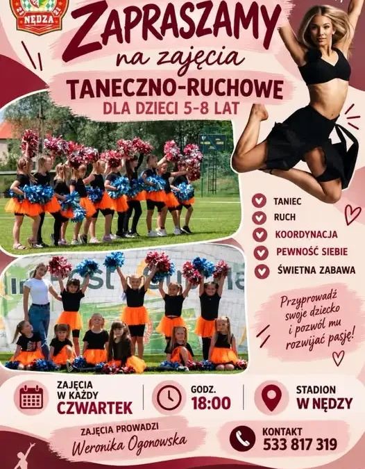 Zajęcia taneczno-ruchowe dla dzieci 5–8 lat w Nędzy – start w czwartek
