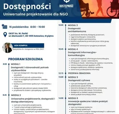 Bezpłatne szkolenia z dostępności dla organizacji pozarządowych z gminy Krzyżanowice