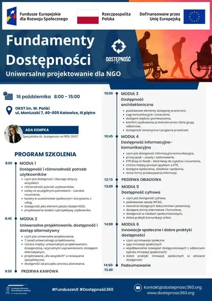 Bezpłatne szkolenia z dostępności dla organizacji pozarządowych z gminy Krzyżanowice