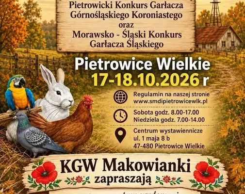 Wystawa gołębi, drobiu i królików w Pietrowicach Wielkich – 17–18 października