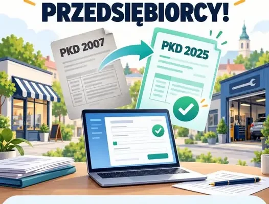 Przedsiębiorcy z gminy Krzyżanowice mają czas do końca 2026 roku na zmianę PKD