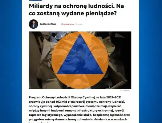 Ponad 102 mld zł na ochronę ludności i obronę cywilną w latach 2027–2031