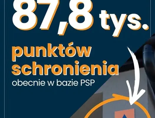 Nowy znak schronienia: niebieski trójkąt na pomarańczowym tle
