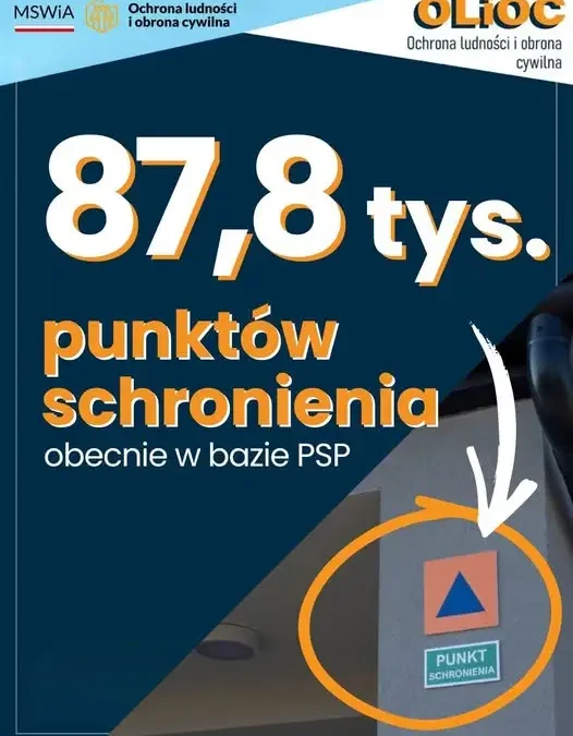 Nowy znak schronienia: niebieski trójkąt na pomarańczowym tle