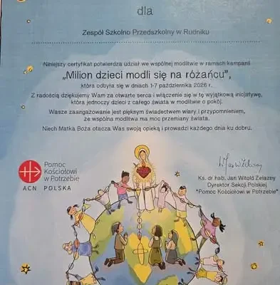 Rudnik: uczniowie po raz pierwszy modlili się w kampanii „Milion dzieci modli się na różańcu”